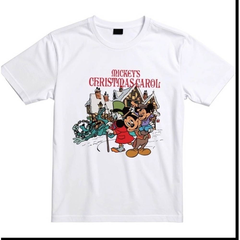 Disney‎ Mickey's Christmas Carol T-Shirt Unisex Adult White 3XL